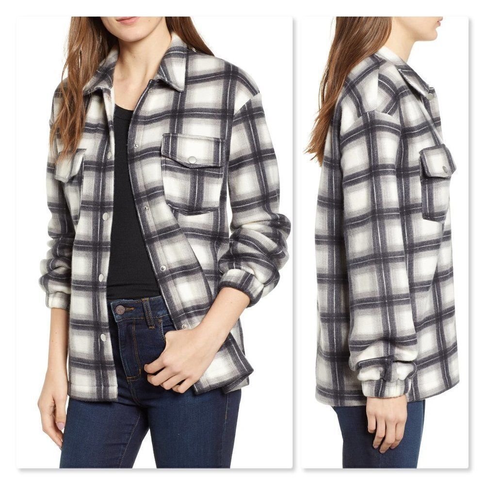Love, Fire Plaid Shirt Jacket sz Medium